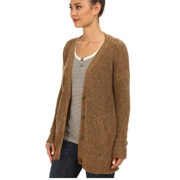 Free People Cloudy Day Oversized Longline Alpaca Mohair Blend Cardigan - Picture 5 of 16